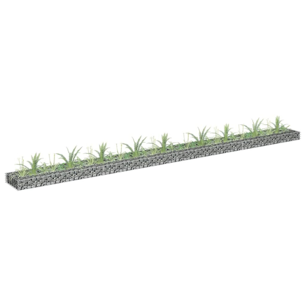 vidaXL Gabion Raised Bed Galvanised Steel Patio Garden Planter Basket Wall