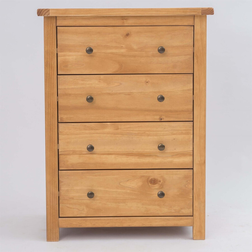 Chest of Drawers 4 Drawer Dark Oak Petite Bedroom Furniture Storage Wood