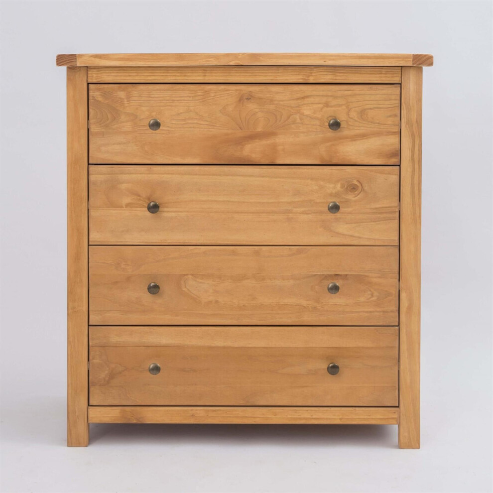 Chest of Drawers 4 Drawer Dark Oak Bedroom Furniture Storage Country Wood Unit