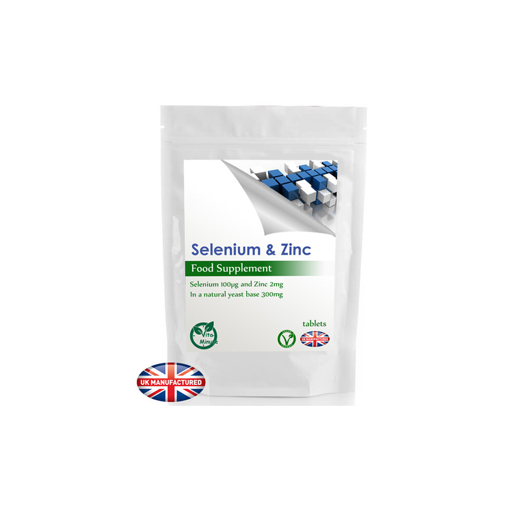 Selenium 100mcg & Zinc 2mg - 30 Tablets - Hair, Skin, Thyroid, UK (V)