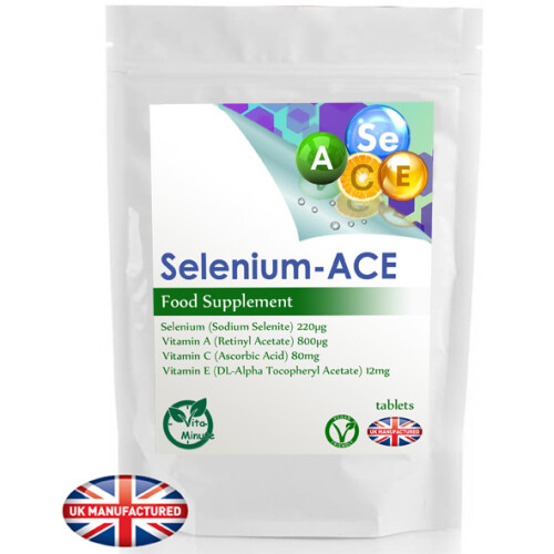 Selenium 220mcg and Vitamins A, C & E (30 Tablets) Immune Support - UK