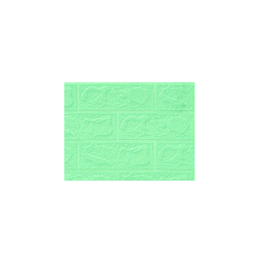 (Light Green) 20Pcs/Set 3D Brick Wall Sticker Self-adhesive Panel Decal Waterproof PE Foam Wallpaper for TV Walls Sofa Background Decor