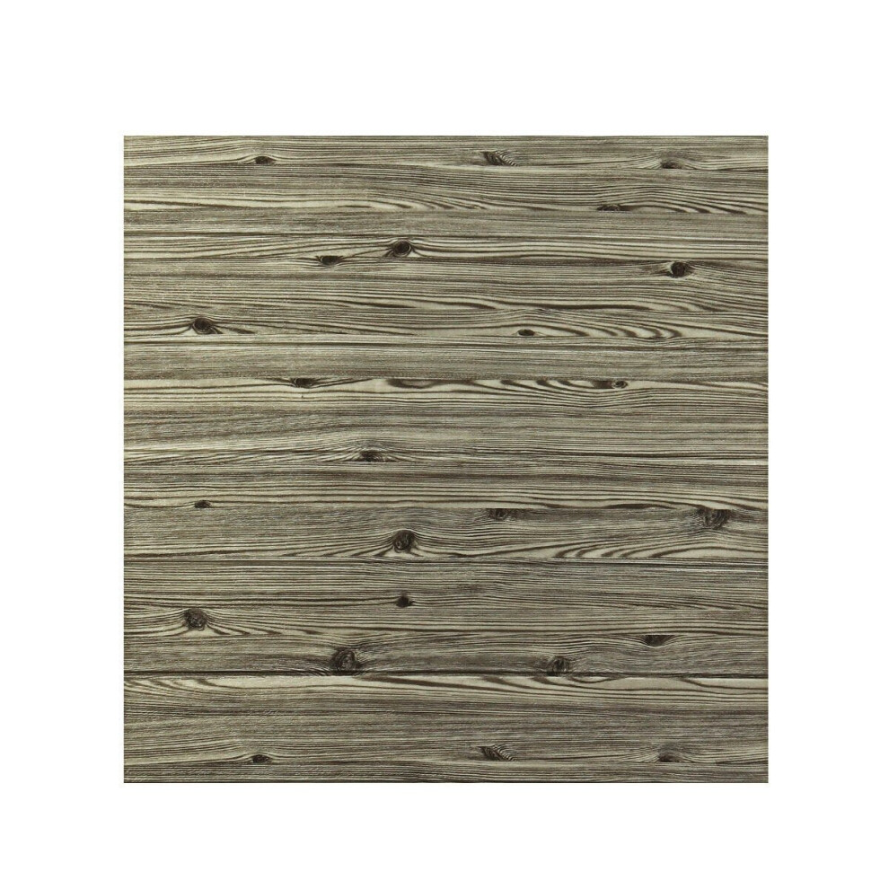 (Grey Wood Grain) 10pcs 70x70cm 3D Wall Tile Stickers Bedroom Living Room Self-Adhesive Decals Foam