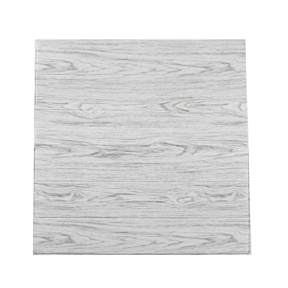 (White Wood Grain) 10pcs 70x70cm 3D Wall Tile Stickers Bedroom Living Room Self-Adhesive Decals Foam