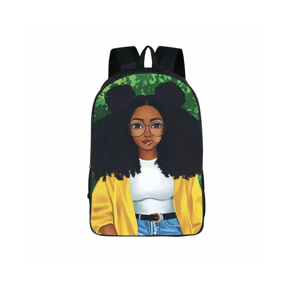 (#4 Buns) Afro African Beauty Black Princess Cool Black Girls Waterproof School Backpack-image-OPC-P92SGMV-NEW