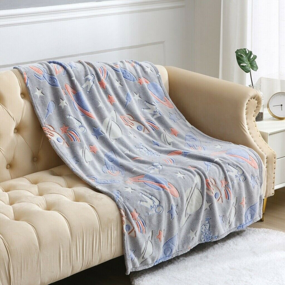 MultiSpace Glow In The Dark Soft Fleece Kids Blanket