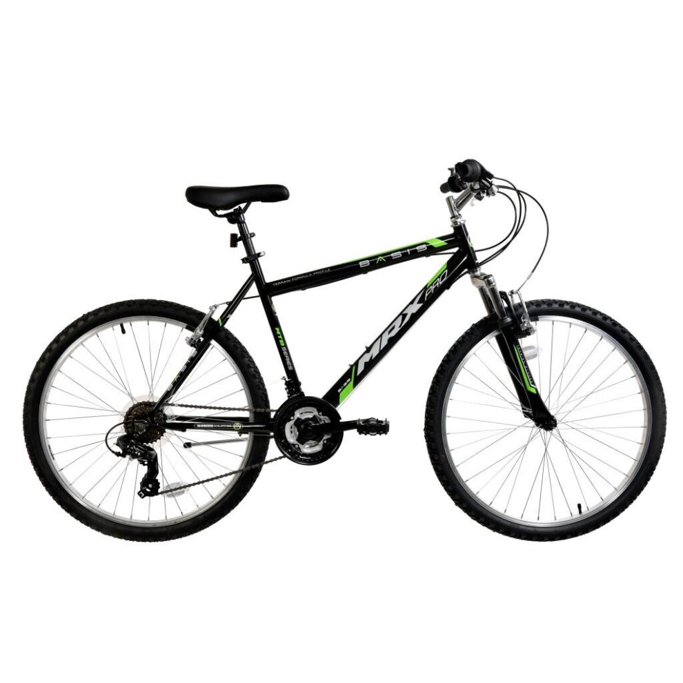 Basis MRX Pro Hardtail Mountain Bike, 26" Wheel, 18s - Black/Green-image-OPC-P95H7R8-NEW