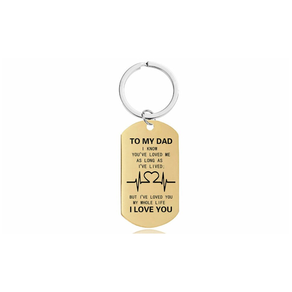 (Gold) To My Dad Metal Keyring