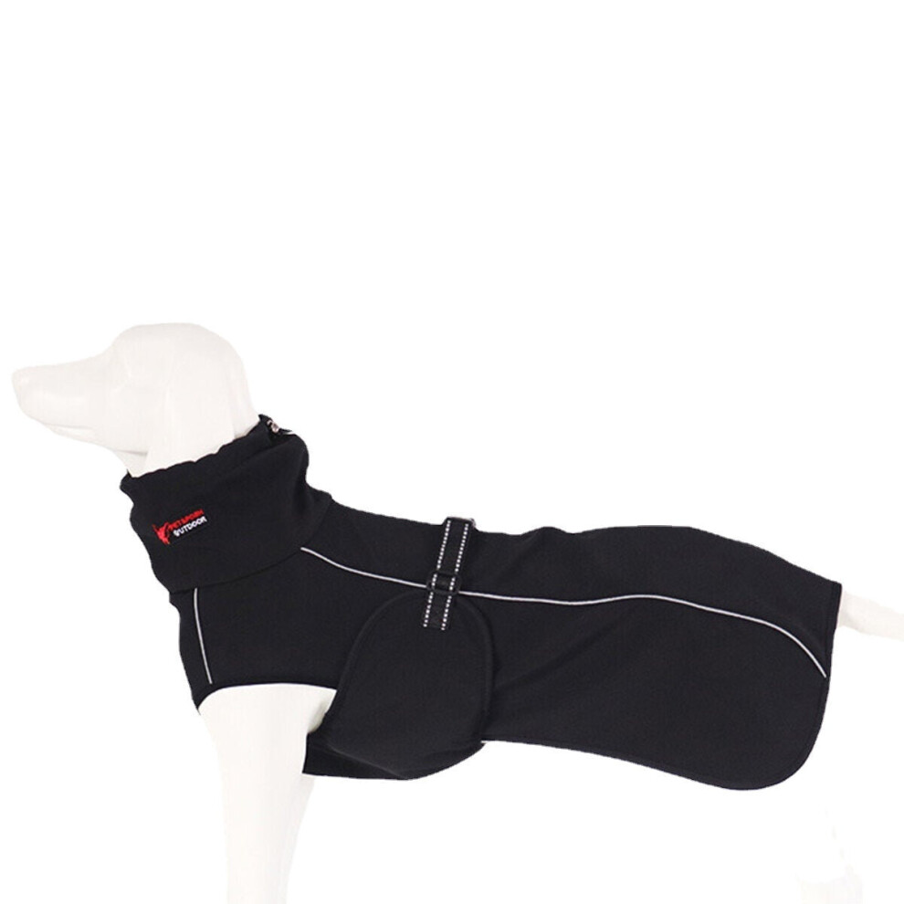 (Black, XL) Waterproof Dog Jacket Reflective Large Dog Clothes Coat Winter Warm Outdoor Suit