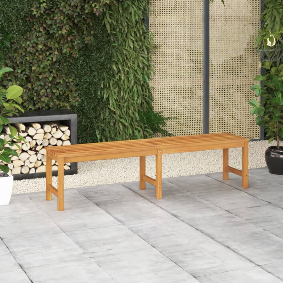 vidaXL Solid Teak Wood Garden Bench 180 cm Outdoor Terrace Patio Seating Chair