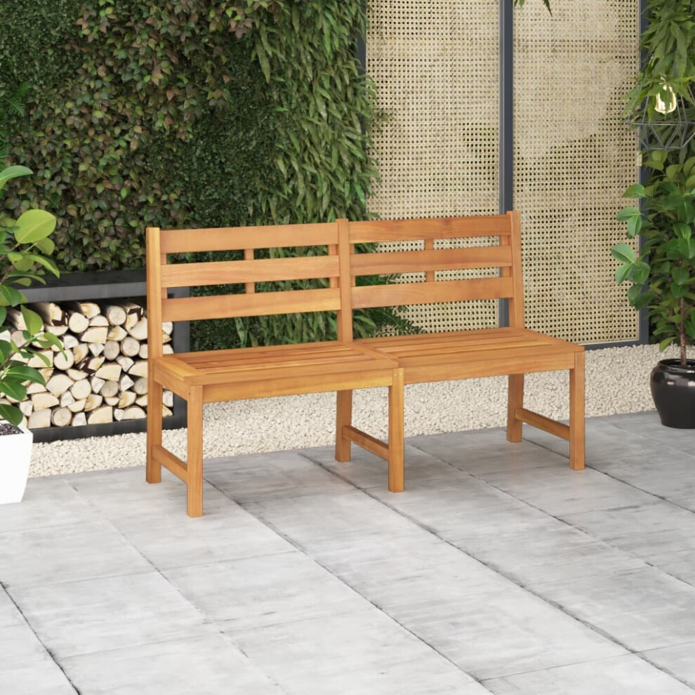 vidaXL Solid Teak Wood Garden Bench 150 cm Outdoor Terrace Patio Seating Chair