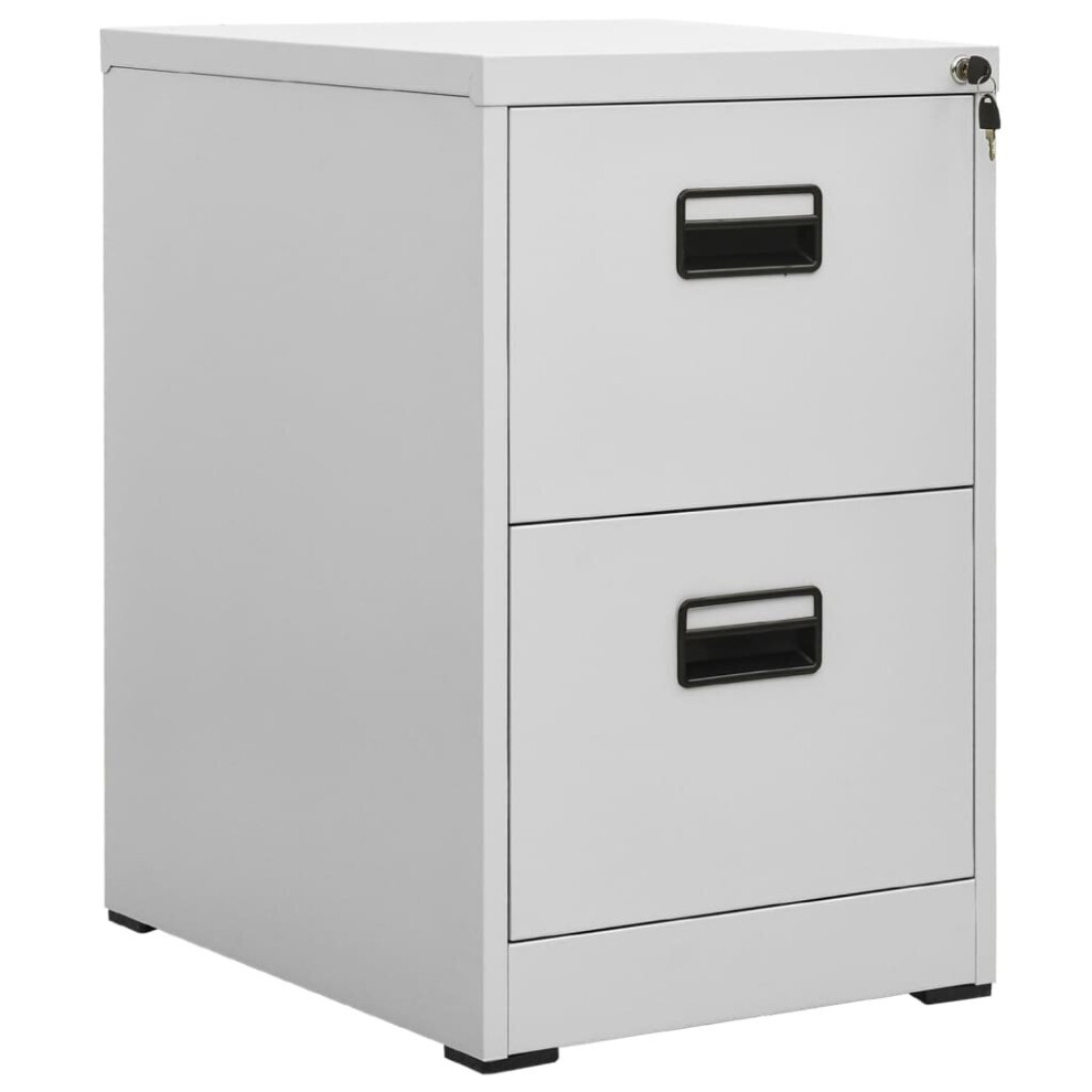 vidaXL Filing Cabinet Light Grey Steel Office Storage File Document Cabinet