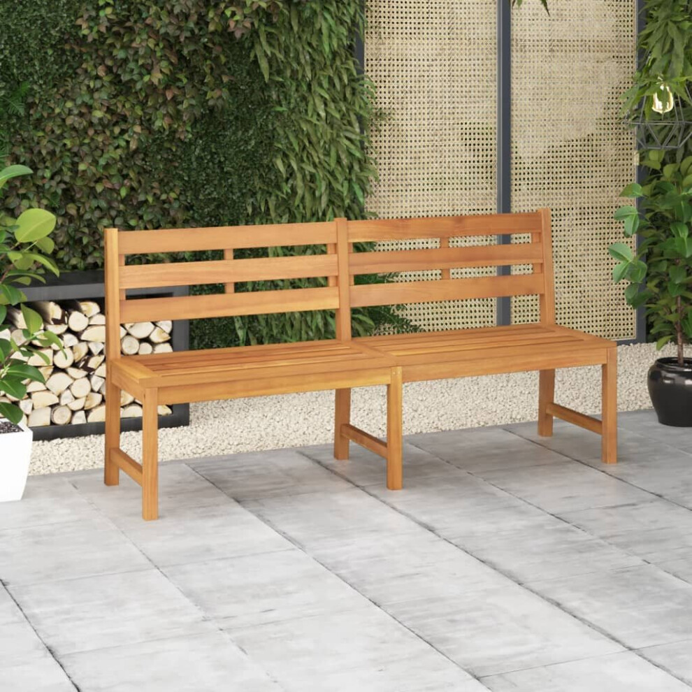 vidaXL Solid Teak Wood Garden Bench 180 cm Outdoor Terrace Patio Seating Chair