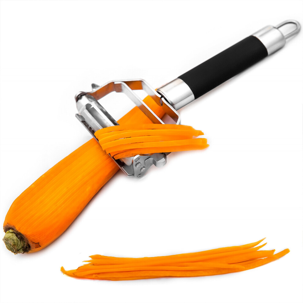 Deiss PRO Dual Julienne Peeler & Vegetable Peeler - Non-slip Comfortable Handle - Amazing Tool for Making Delicious Salads and Veggie Noodles