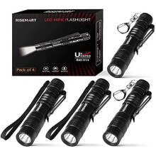 Pocket Torch, RISEMART 4 PCS 3.5" Mini Torches, Ultra Bright Small Torch, Waterproof Pencil Torch Flashlight with Pocket Clip for Hiking, Camping