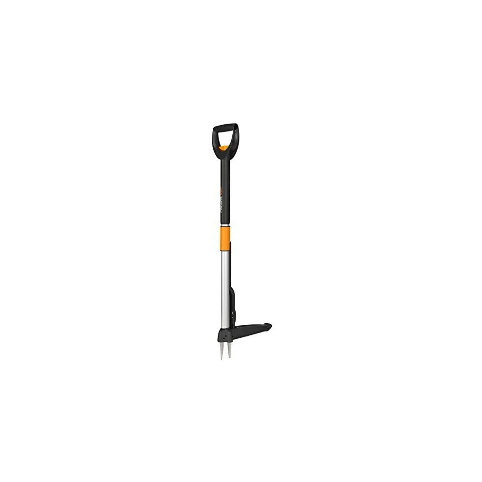 Fiskars SmartFit Weed Puller Telescopic, Length: 1 - 1.19 m, Stainless Steel Handle/Plastic Handle, Black/Orange, 1020125