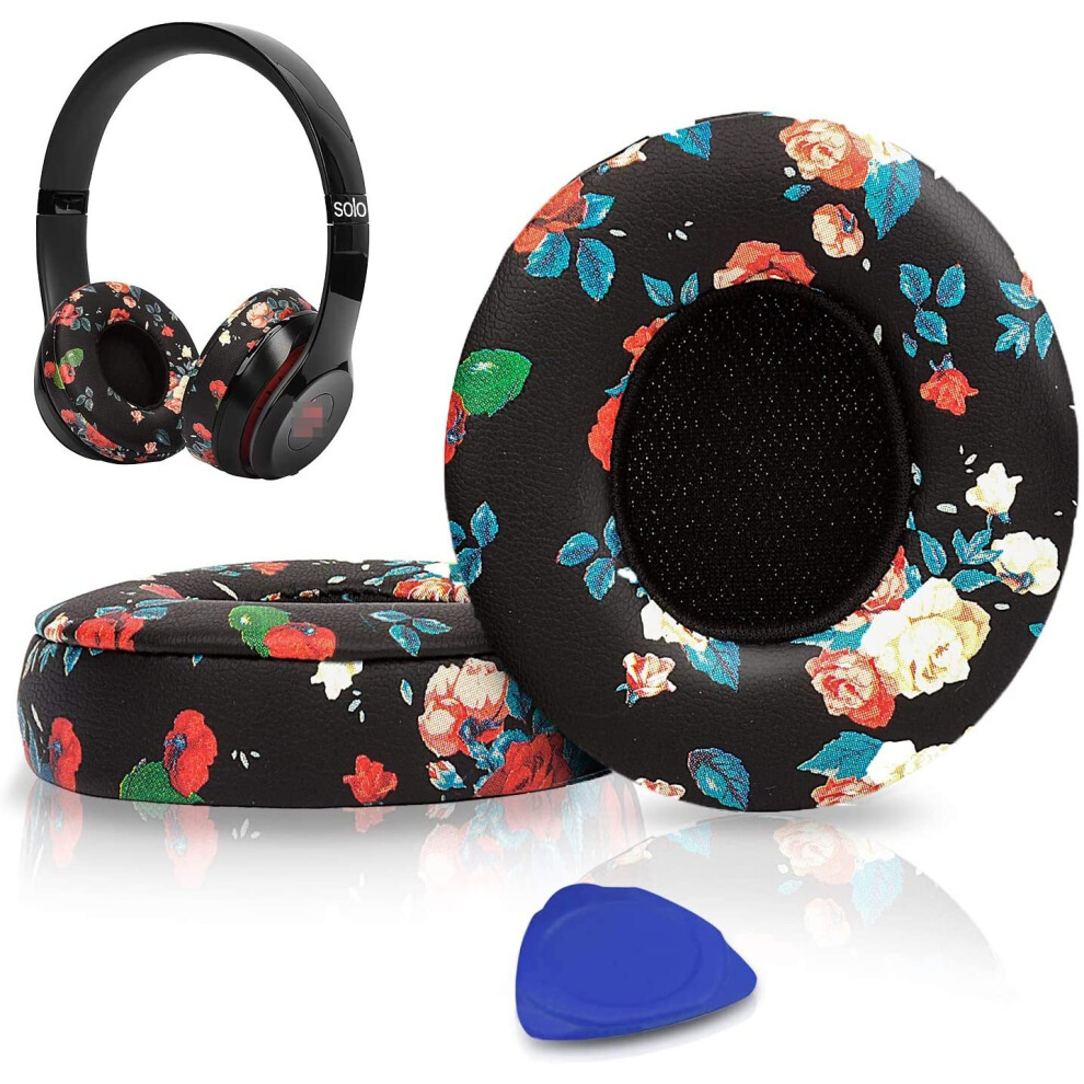 Solowit Earpads Cushions Replacement For Beats Solo 2 & Solo 3 Wireless On-Ear Headphones, Ear Pads With Soft Protein Leather,...