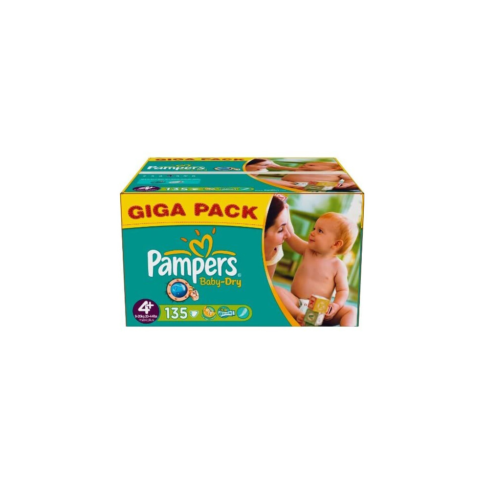 Pampers Baby Dry Size 4+ (Maxi +) Giga Pack 135 Nappies