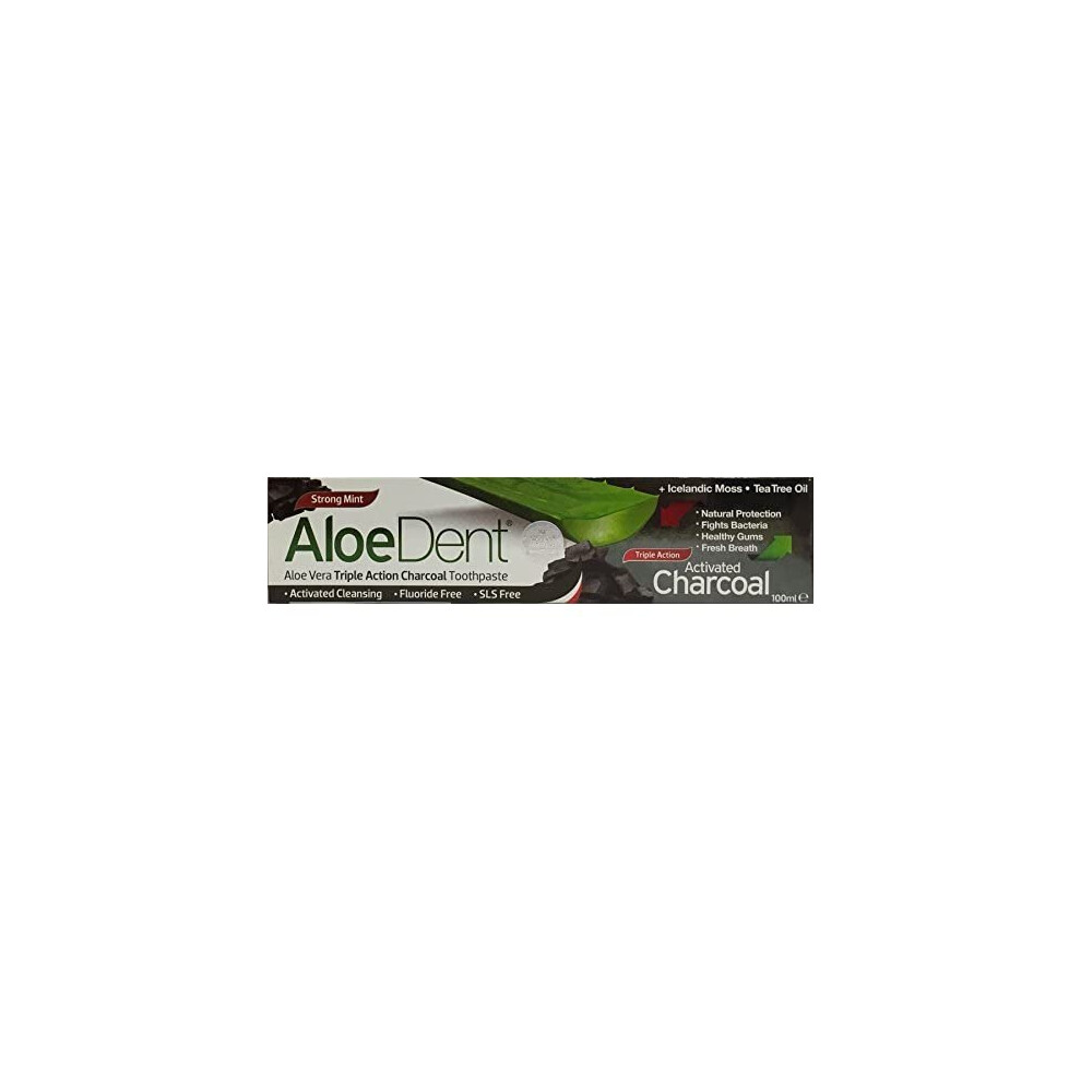 Three Packs of Aloe Dent Aloe Vera Triple Action Charcoal Toothpaste 100ml