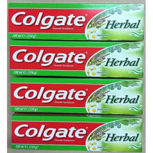 Colgate Herbal Toothpaste - Multipack of 4 Pack Toothpaste With Eucalyptus, Myrrh, Camomile and Sage - Bulk Fluoride Tooth Paste Gel For Gum