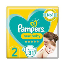 Pampers New Baby Size 2 Nappies, 31 Count