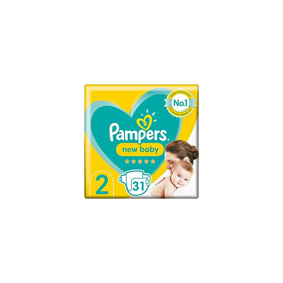 Pampers New Baby Size 2 Nappies, 31 Count