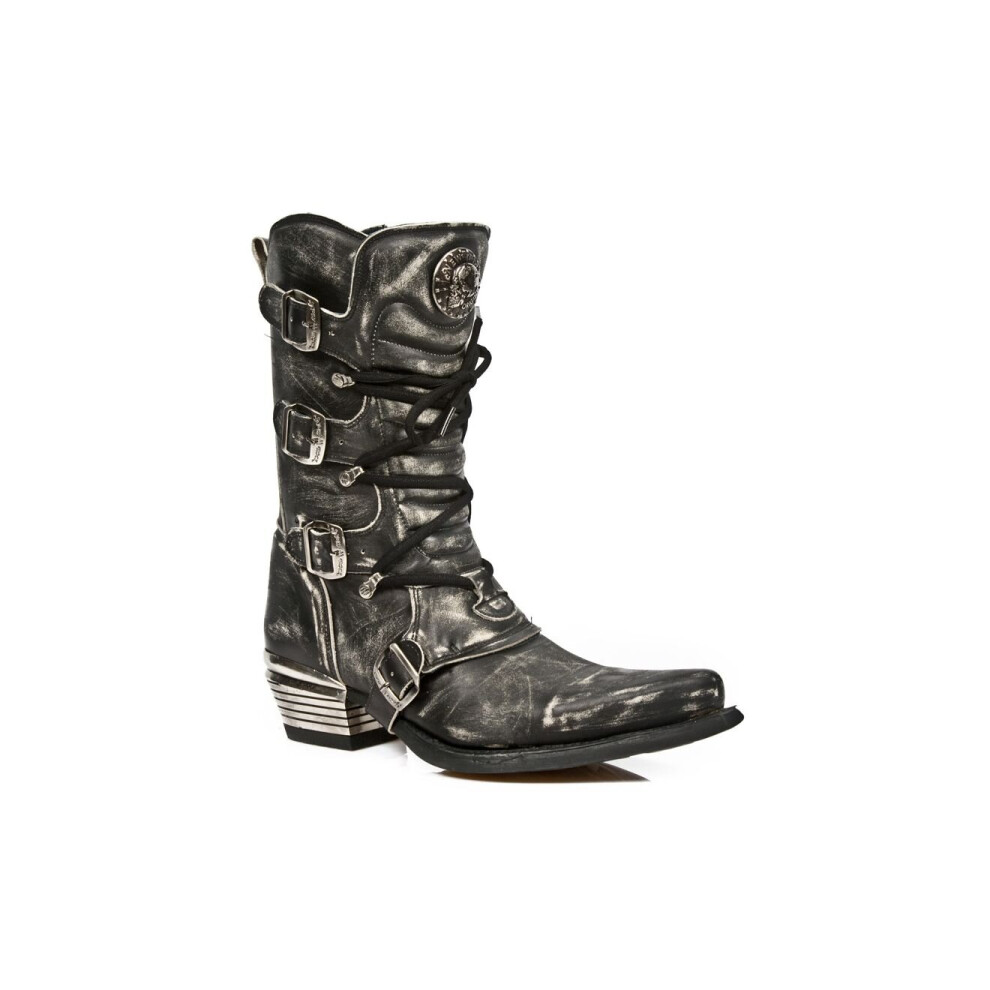 New Rock (45) Men's Grey Dallas Leather Boots M.7993-S3