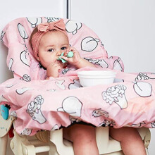 Grabease Allover Waterproof Bib for Self-Feeding Babies and Toddlers 6-24 Mos. Baby Bibs with Plate Outline Fully Covers Baby and High Chair