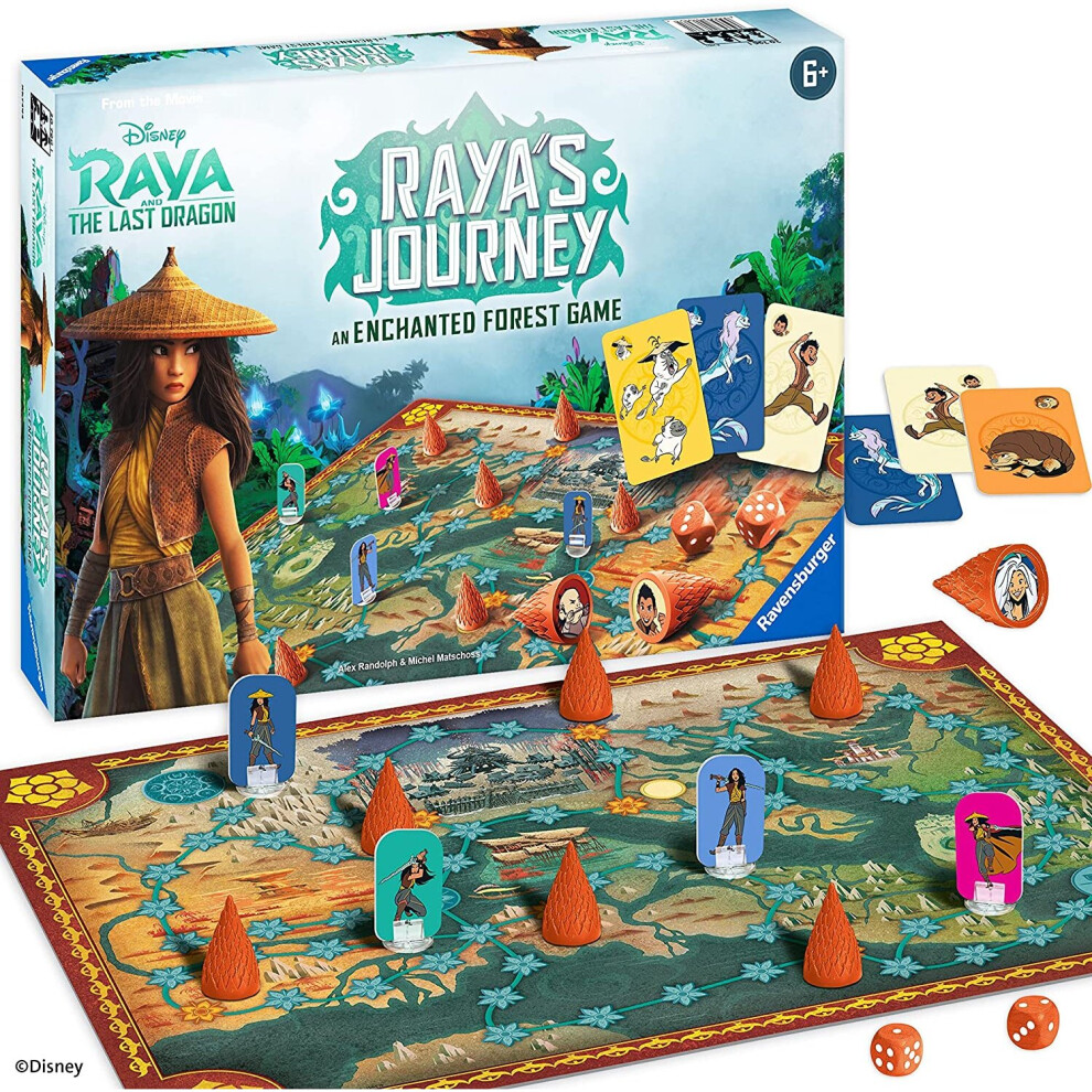 Ravensburger Disney Raya and The Last Dragon Enchanted Forest Board Game For Kids Ages 6 Years and Up