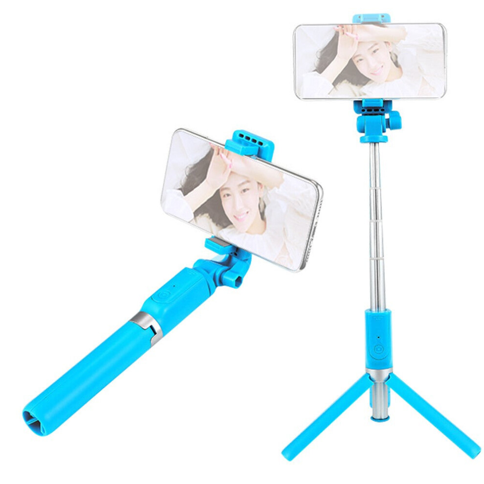 (Blue) Selfie Tripod Stand And Phone Holder Multifunctional Cellphone Selfie Rod Blue 3654657662776