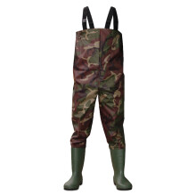 (Foot Size UK6, Camo) Dirt Boot Nylon Chest Waders 100% Waterproof Fly Coarse Fishing Muck Wader