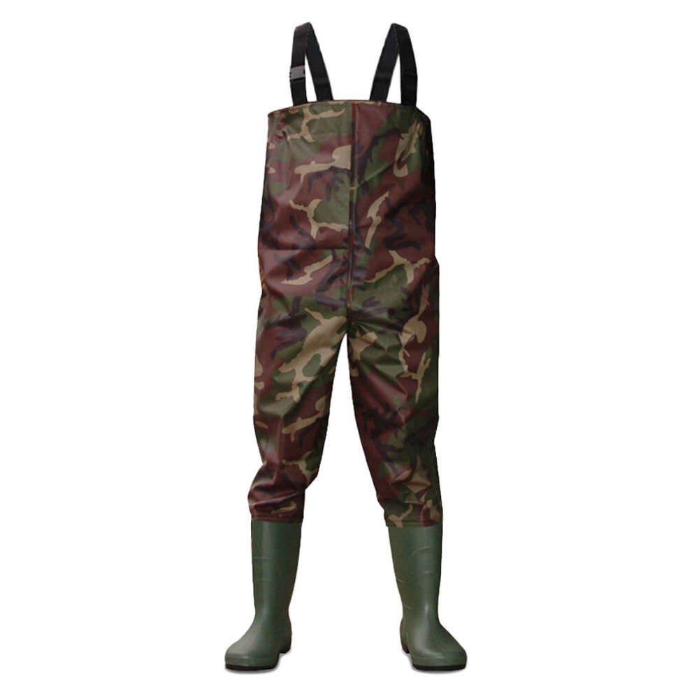 (Foot Size UK8, Camo) Dirt Boot Nylon Chest Waders 100% Waterproof Fly Coarse Fishing Muck Wader