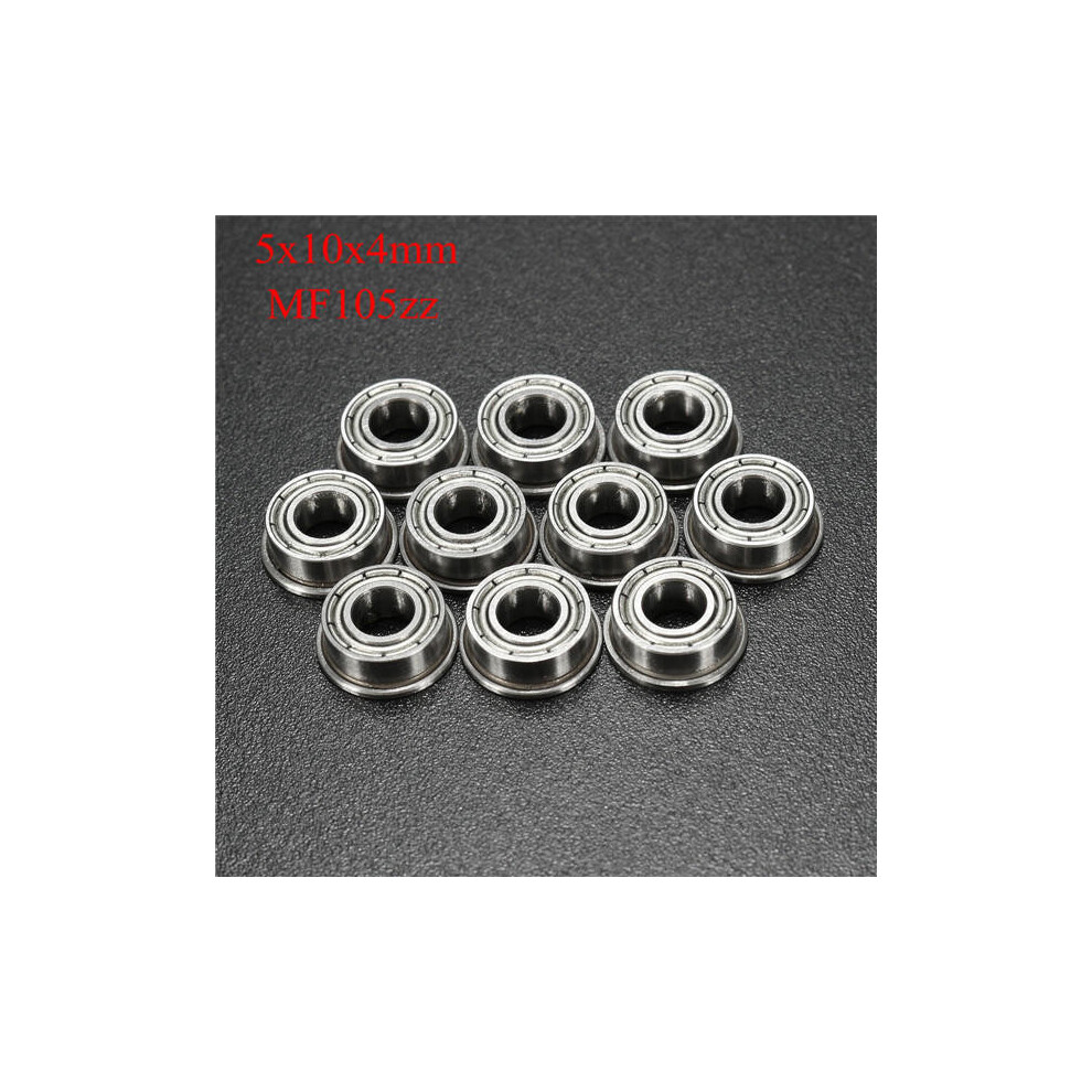 10pcs 5x10x4mm Flanged Ball Bearings Double Shielded Ball Bearing