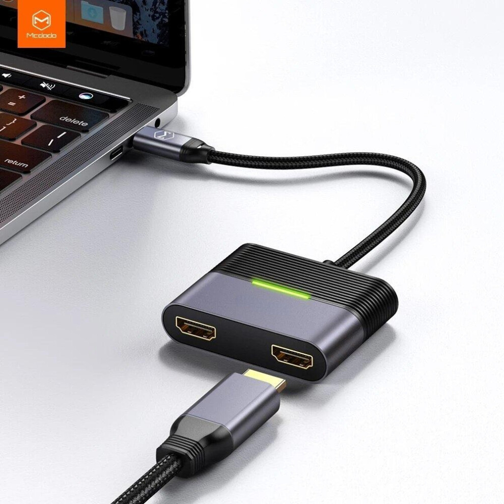 Photos - Cable (video, audio, USB) GreenZech 3-in-1 USB C Adapter USB Type C to Dual HDMI 100W PD Fast Charging Office Auxiliary HDMI Converter For iPhone 12 Pro Max Min