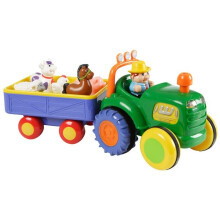 Kiddieland 024752 Motorised Old MacDonald Tractor & Trailer - Includes 3x AA Batteries, Farmer & 5 Animals, 12 Months+
