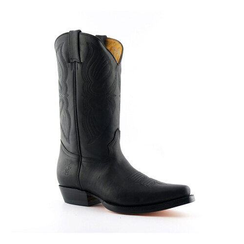 (41) Grinders Louisiana Black Mens Heel Leather Boots 1