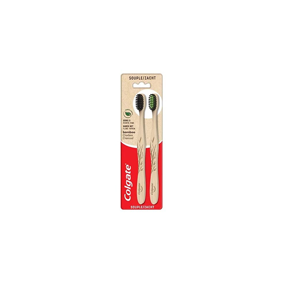 Colgate Bamboo Charcoal Soft Toothbrush 2pk