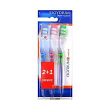 Elgydium Inter-Active Medium Toothbrush 2 Toothbrushes + 1 Free