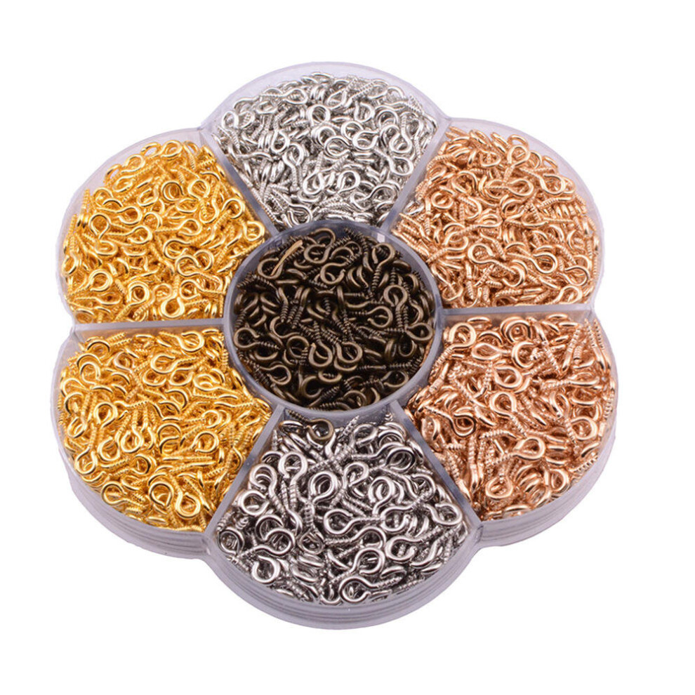 Iron Self Tapping Screw Eyes Thread Eye Bolt Ring Hook Kits Different Colors W/ Box 3654659191083