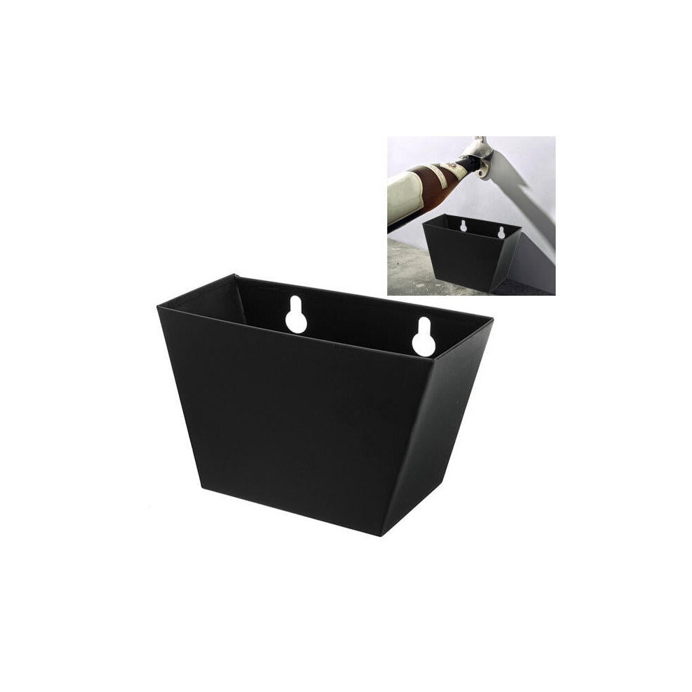 Black Wall Mount Beer Bottle Opener Cap Catcher Box with Screws