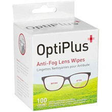 OptiPlus Anti Fog Voorgeweekt Reinigingsdoekjes voor Brillen, Schermen, Lenzen - Sneldrogend, Krassenvrij, 100 Stuks