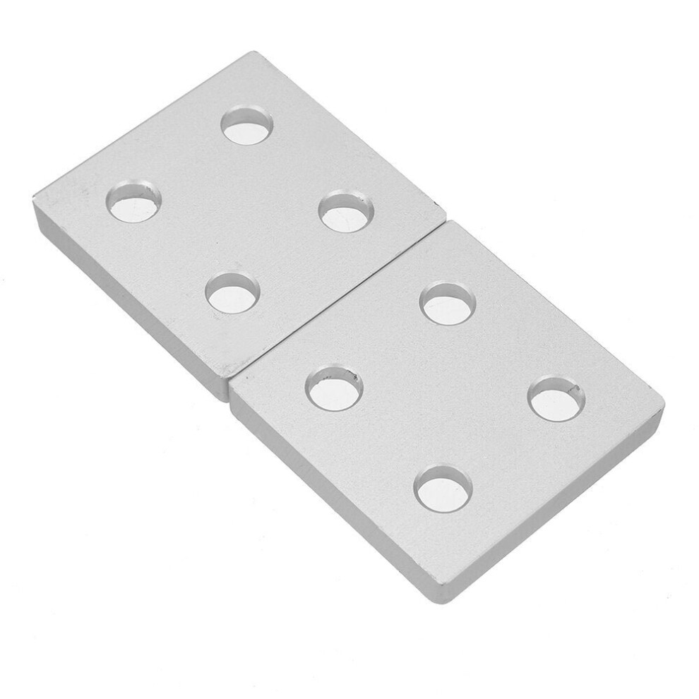 (Silver) 2Pcs 4040 Aluminum Profile End Cap Cover Plate Single/Double Holes 40*40 Double Slot Metal Cover For Aluminum Profiles