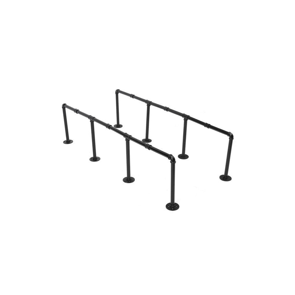 145cm Height Iron Pipe Shelf Retro Design Black Iron Pipe Wall Mount Shelf Shelving Tool