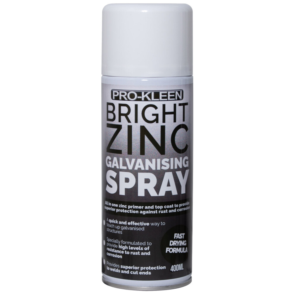 (1 x 400ml) Zinc Galvanising Spray Paint Primer & Topcoat