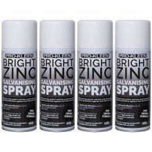 (4 x 400ml) Zinc Galvanising Spray Paint Primer & Topcoat