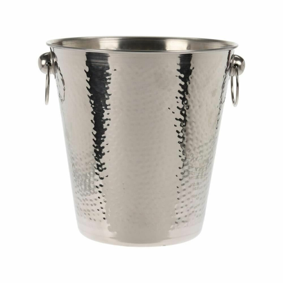 GEEZY Ice Bucket Stainless Steel Hammered Champagne Drink Wine Cooler With Handles