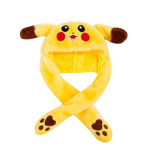 (Yellow) Led Glowing Plush Bunny Funny Hat With Moving Jumping Ears