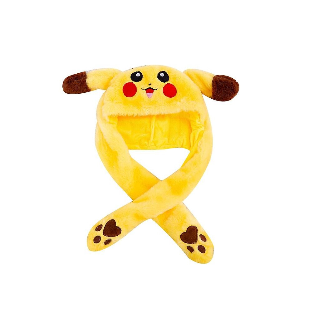 (Yellow) Led Glowing Plush Bunny Funny Hat With Moving Jumping Ears Yellow