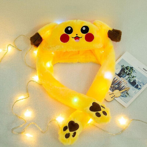 (Yellow) Led Glowing Plush Bunny Funny Hat With Moving Jumping Ears 2