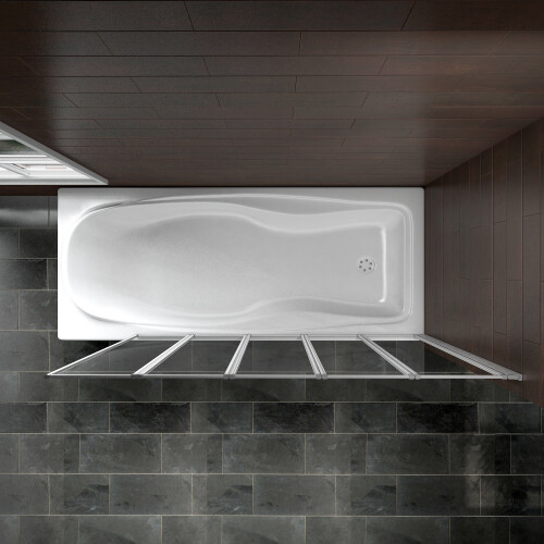 AICA Aica 1200x1400mm 5 Fold Folding Bath Shower Screen Door Panel 2